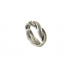 Unisex band twisted wire Ring Jewelry 925 Sterling Silver P 149